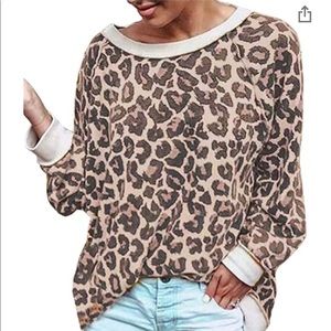 Leopard casual loose fit sweatshirt, M